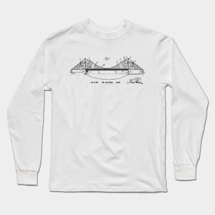 Vintage Gift Patent Print Long Span Bridge Long Sleeve T-Shirt